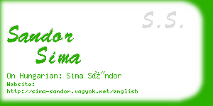 sandor sima business card